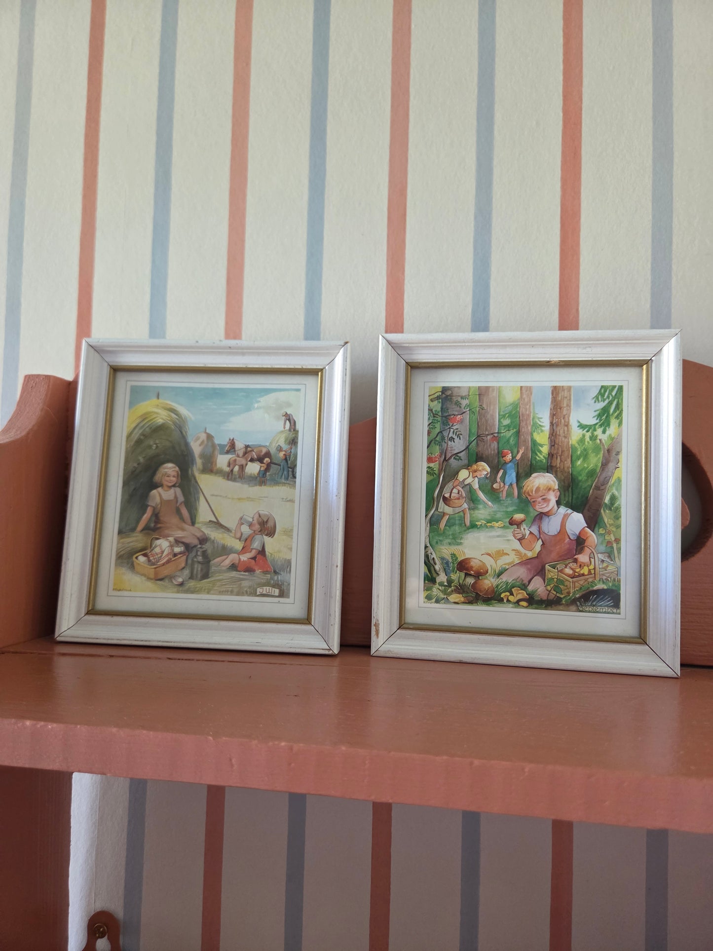 Vintage Swedish Children's Picture - July