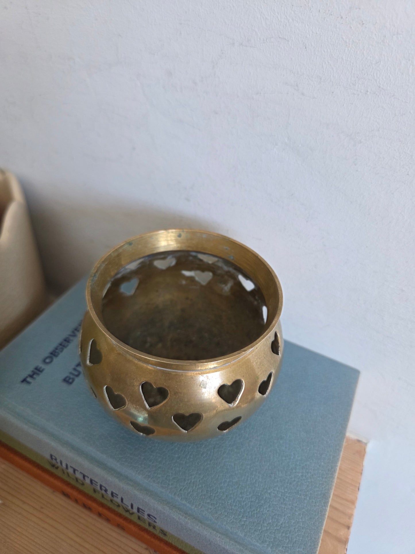 Brass Heart Cutout Tealight Votive with Rim