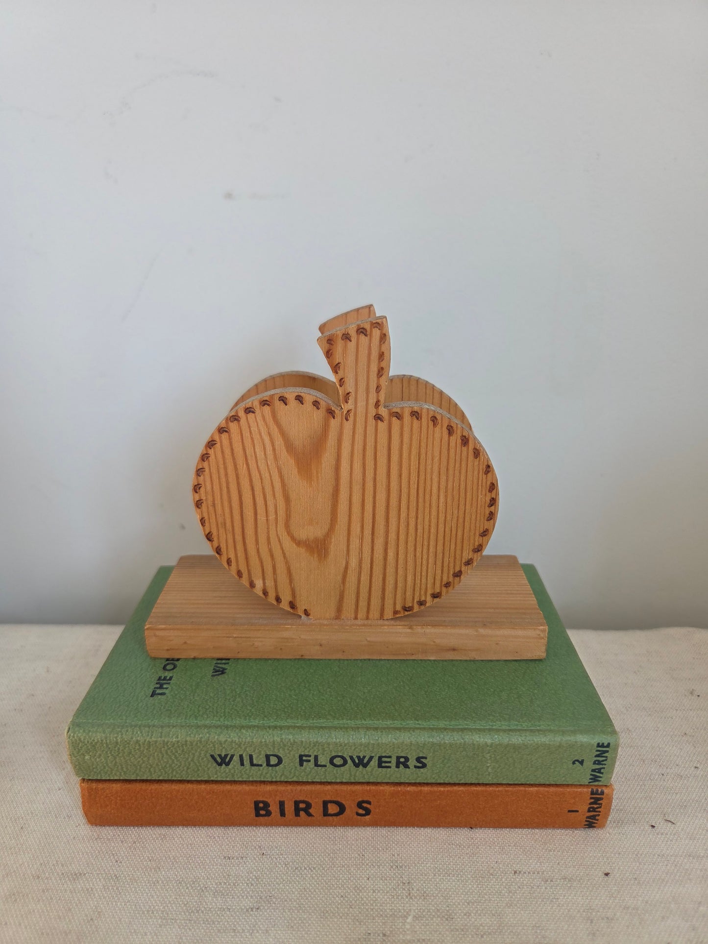 Vintage Wooden Apple Napkin or Letter Holder