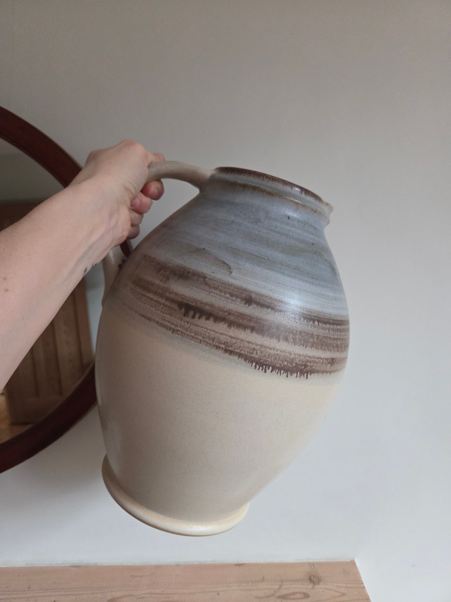 Large Studio Pottery Ombre Drip Glaze Jug
