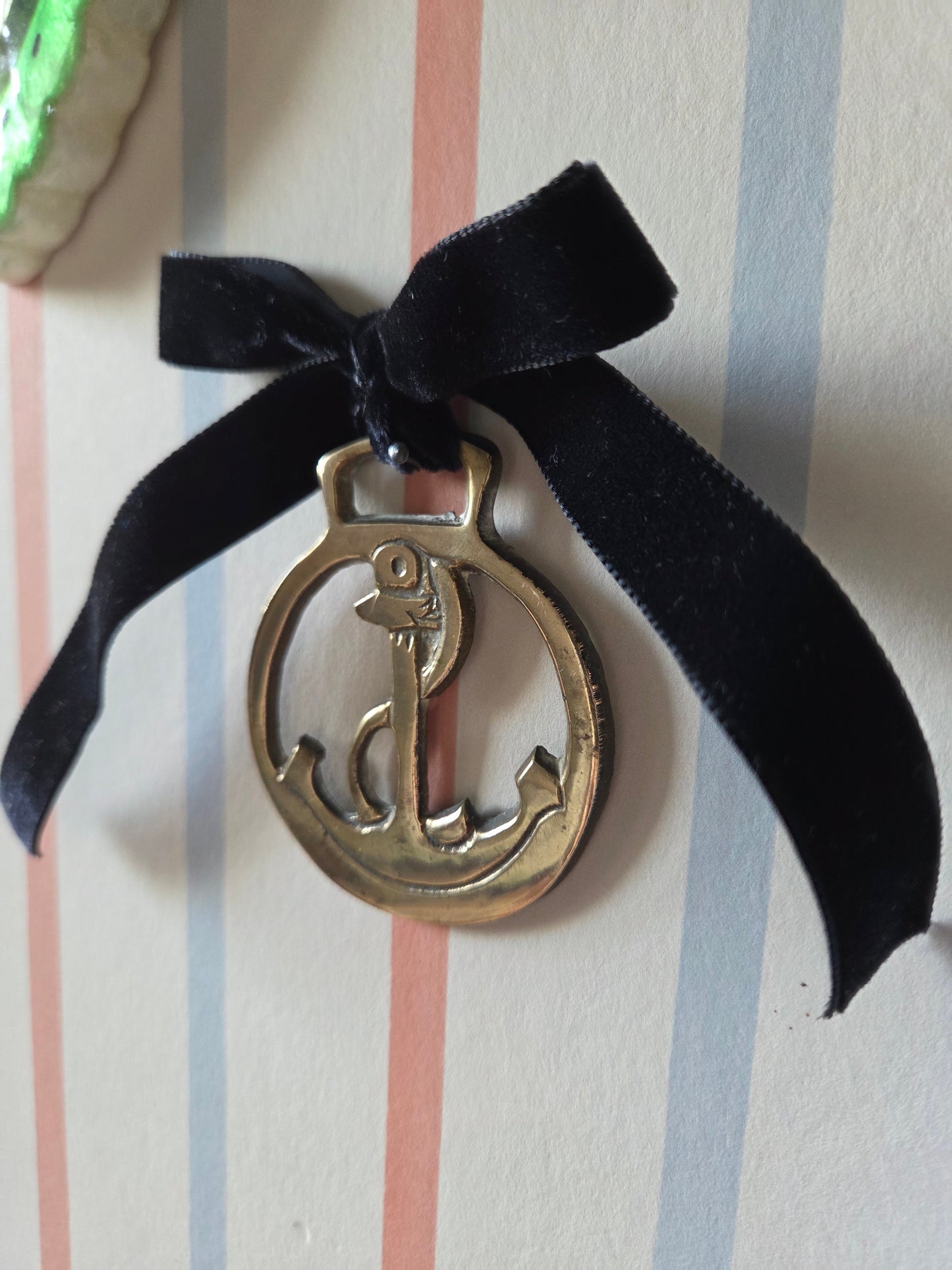 Lucky Anchor Brass Wall Hanging Trinket
