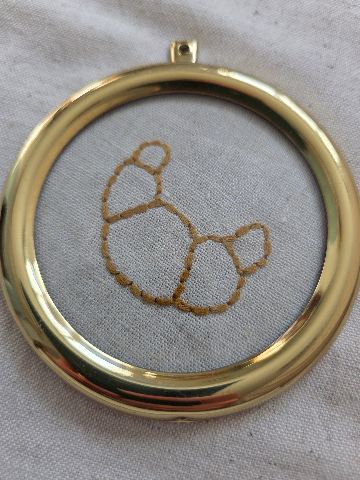 Embroideries in Vintage Brass Frames