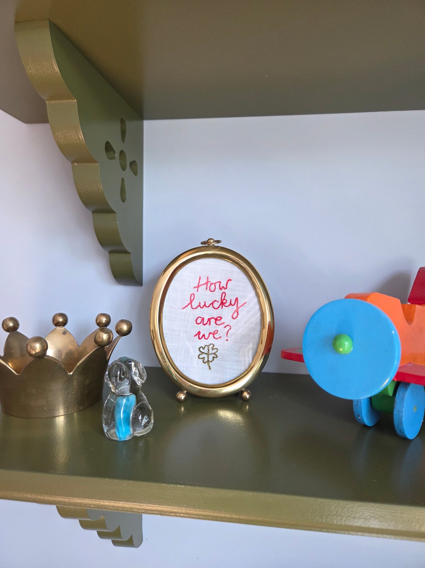 Vintage Brass Frames with Embroideries