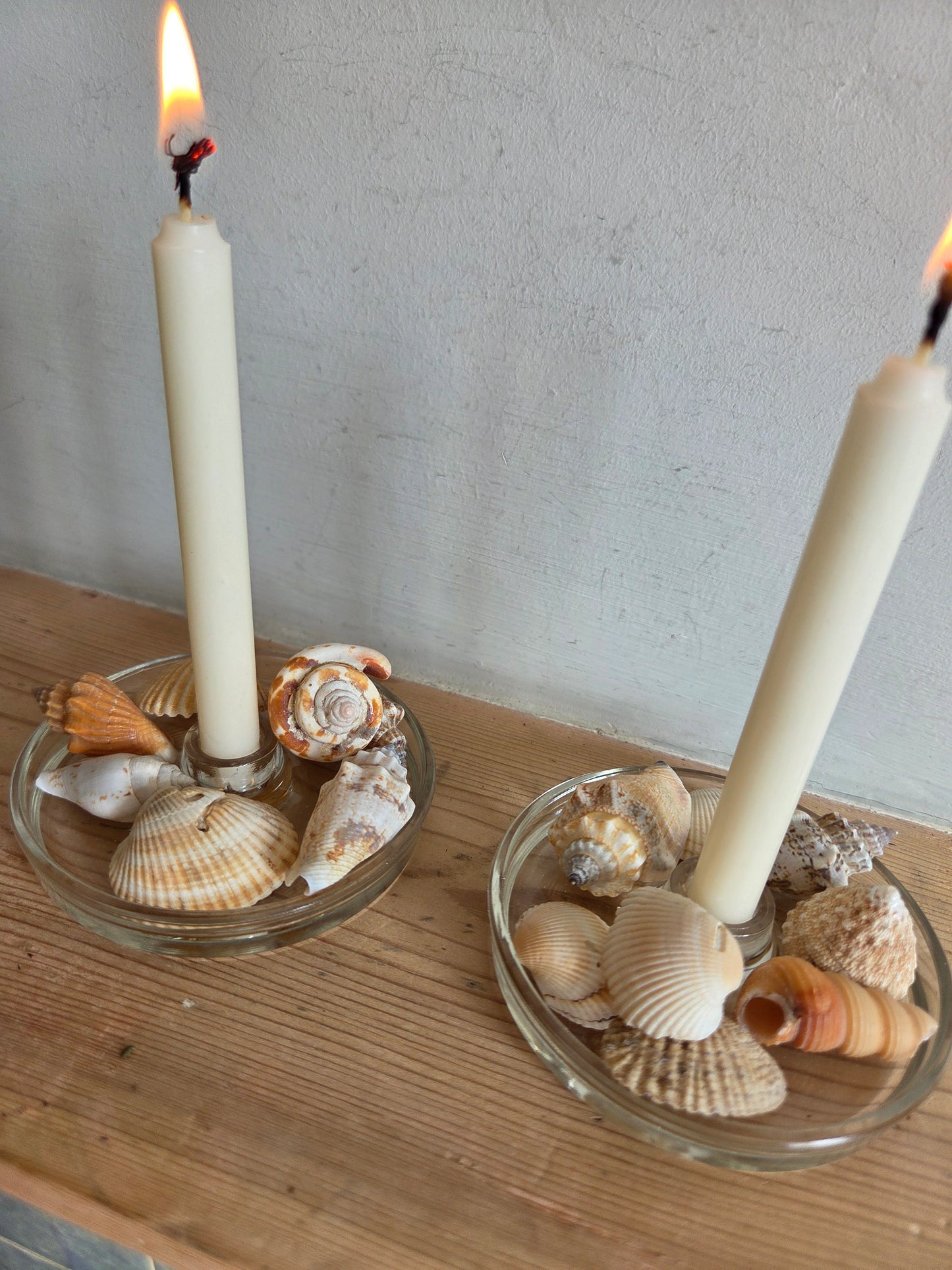 Pair of Swedish Glass Mini Candle Holders