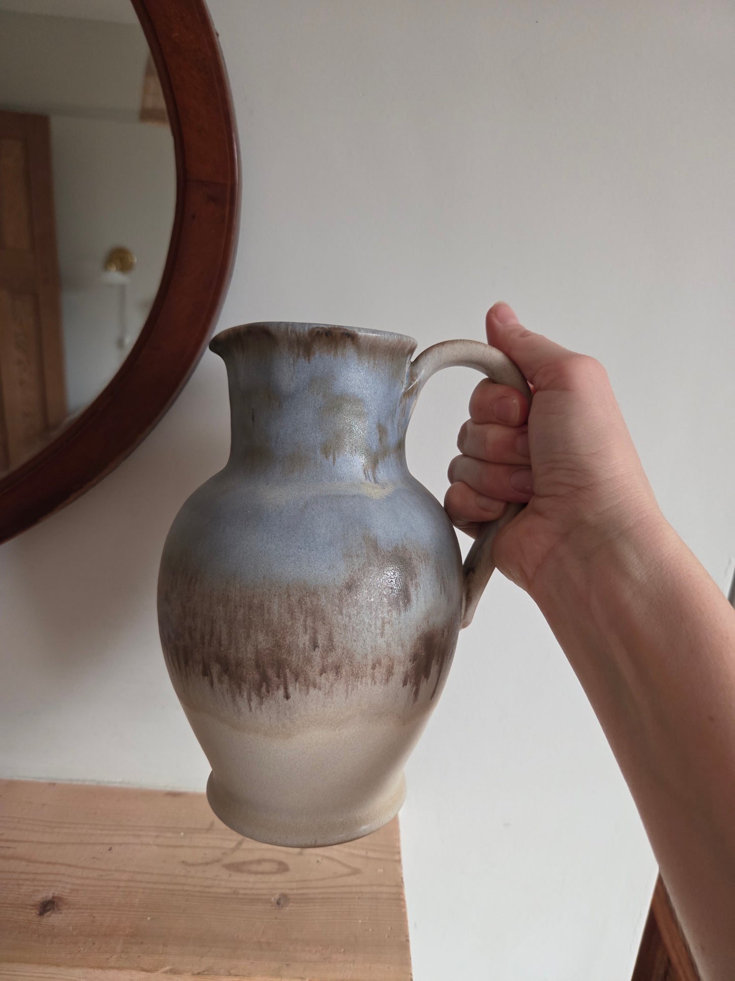 Rounded Vintage Studio Pottery Ombre Jug