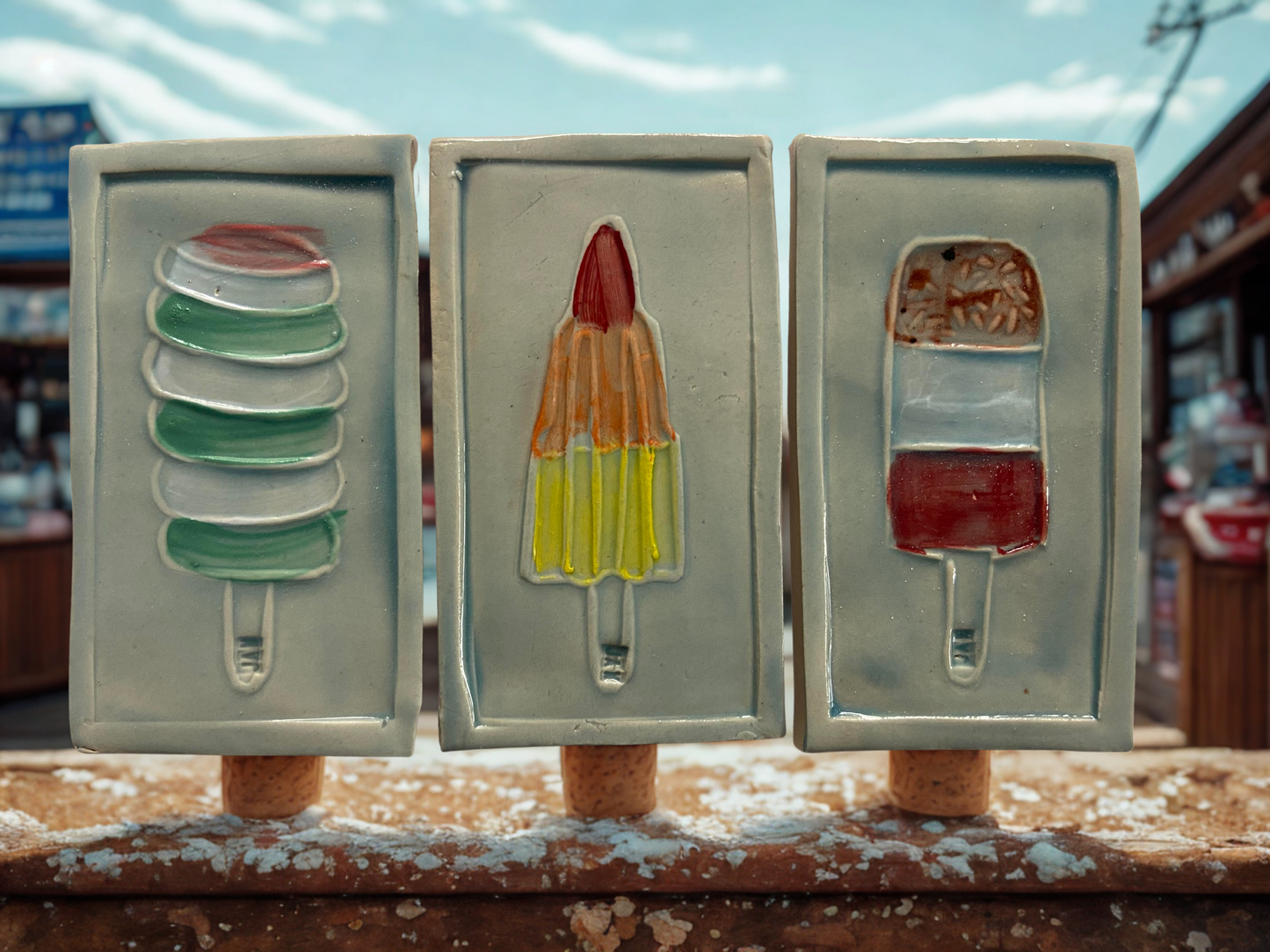 Set of 3 Iconic Ice Tiles 006 by Jaw Ceramics