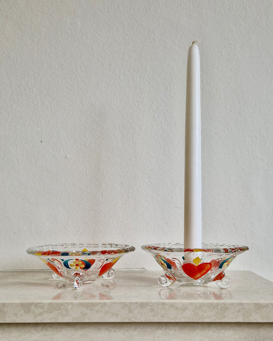 Swedish Folk Trinket Dish and Candle Holder