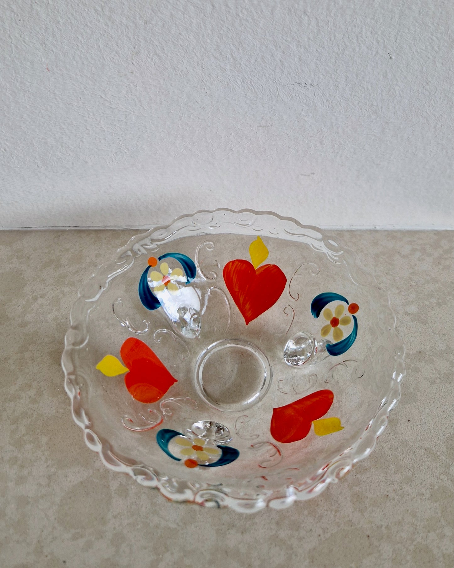 Swedish Folk Trinket Dish and Candle Holder