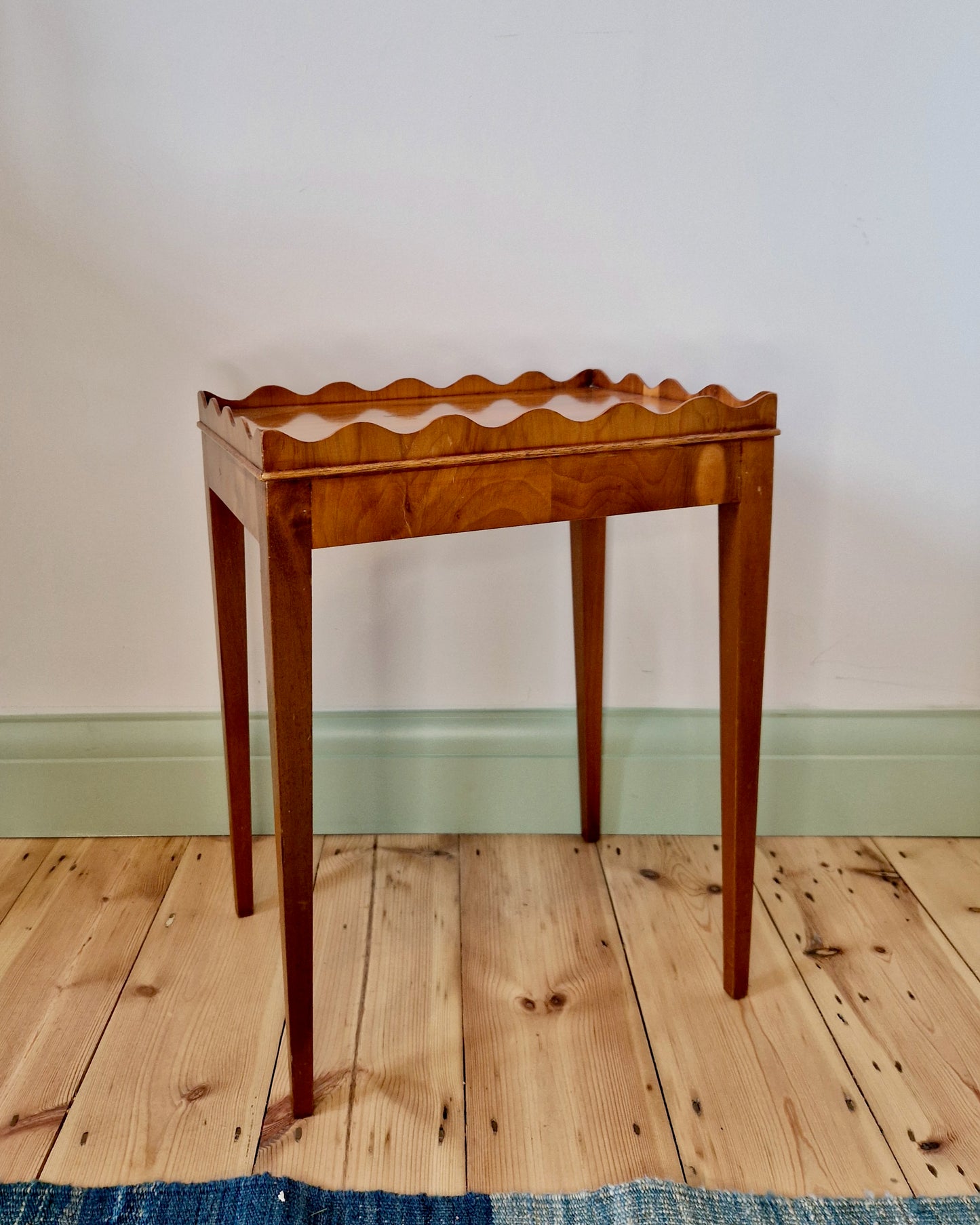 Vintage Side Table with Scalloped Edge Detail