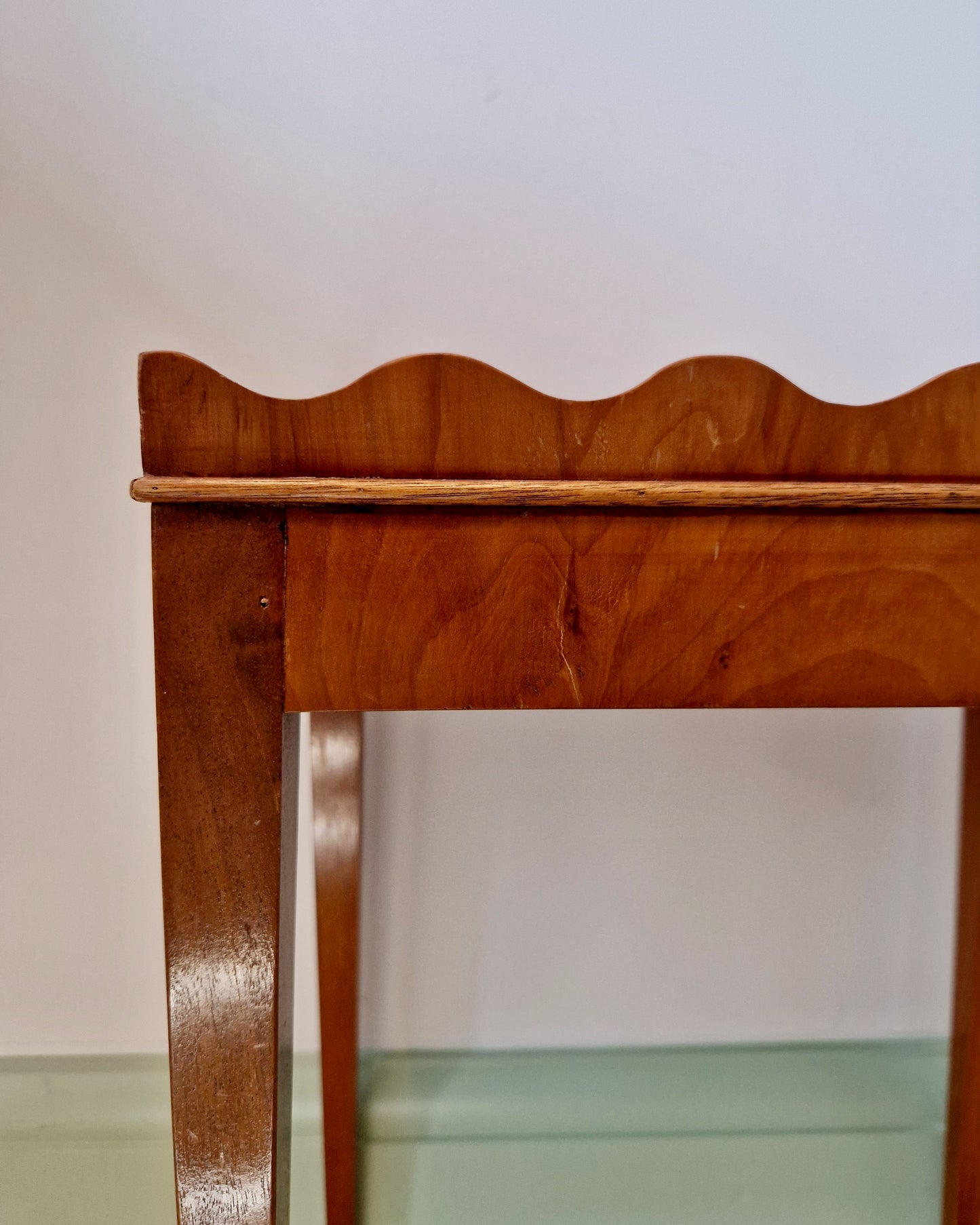 Vintage Side Table with Scalloped Edge Detail