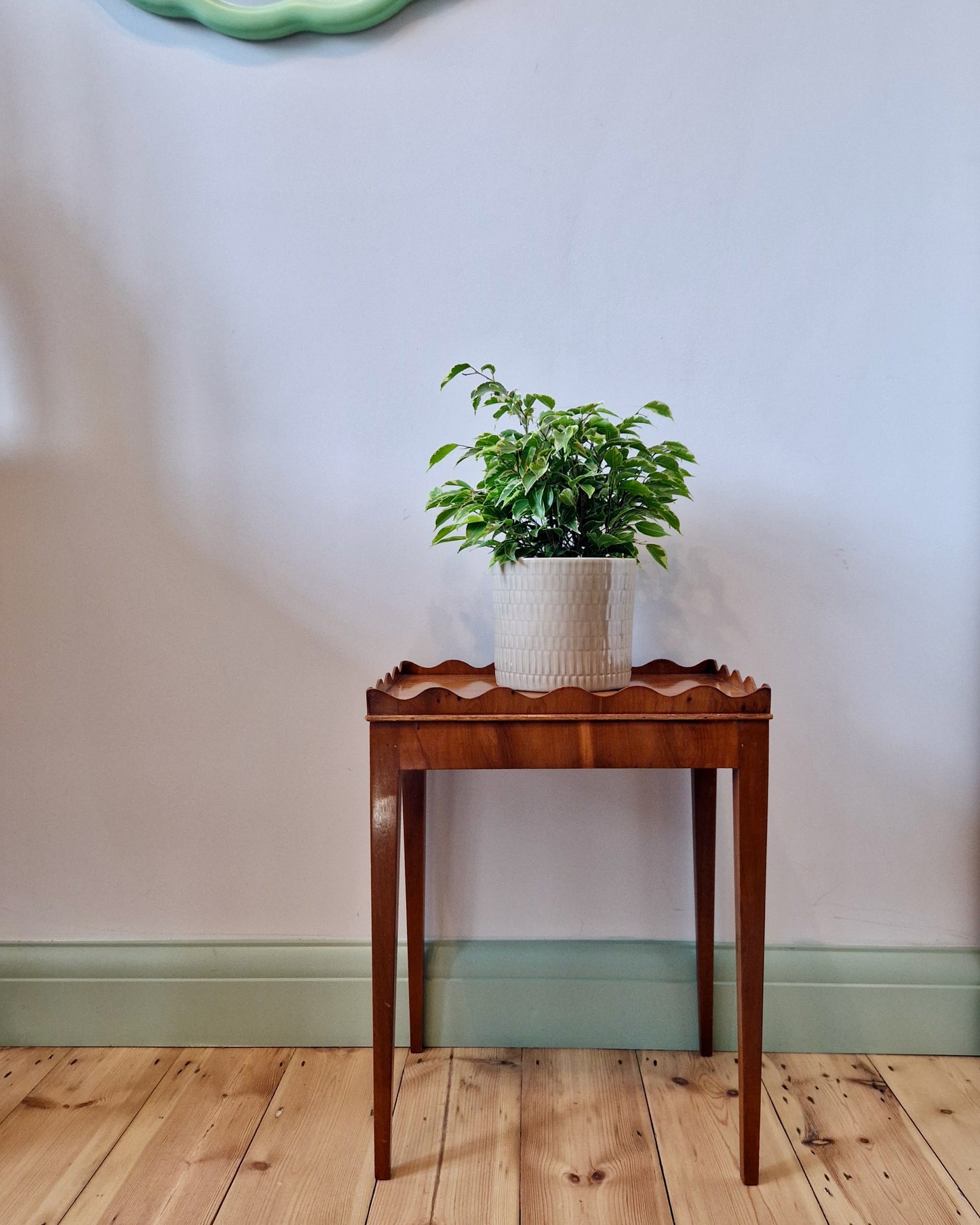 Vintage Side Table with Scalloped Edge Detail