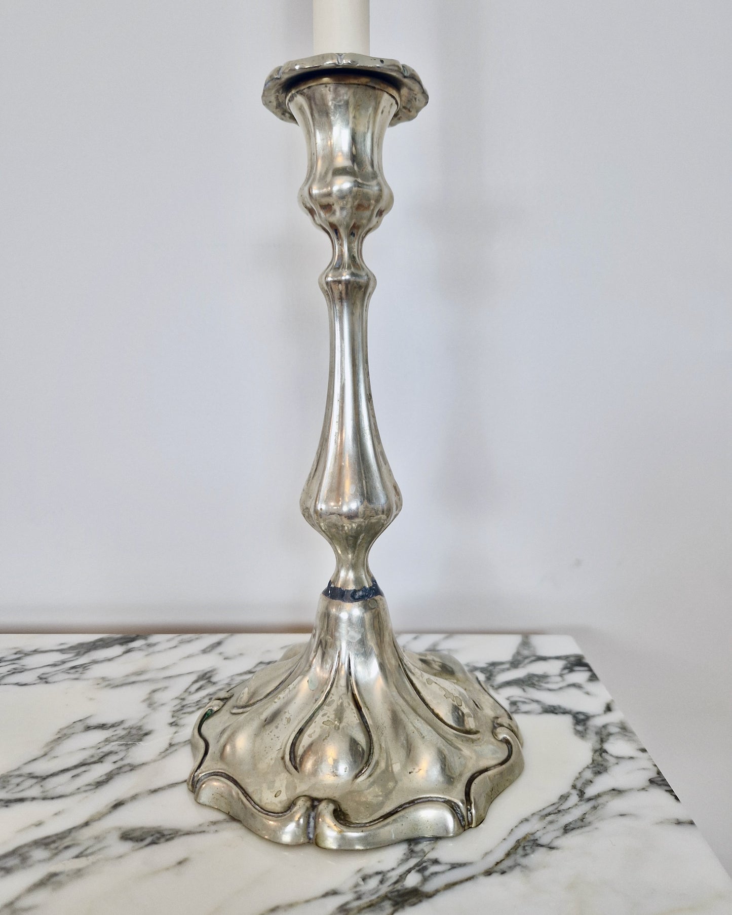 Antique Silver Plated Candlestick