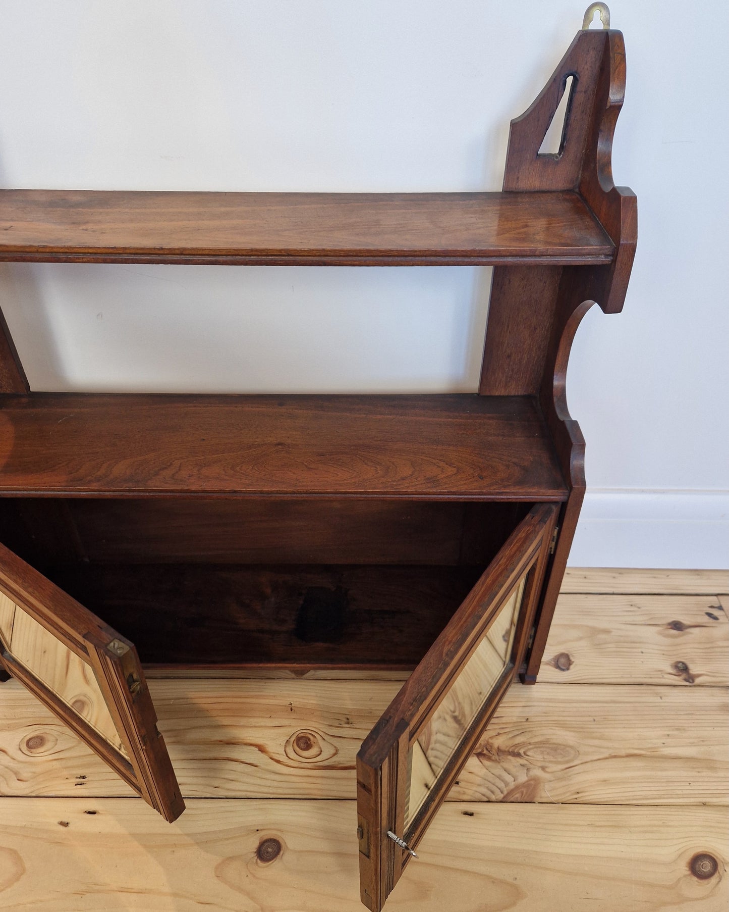 Antique Mahogany Mirrored Wall Cabinet