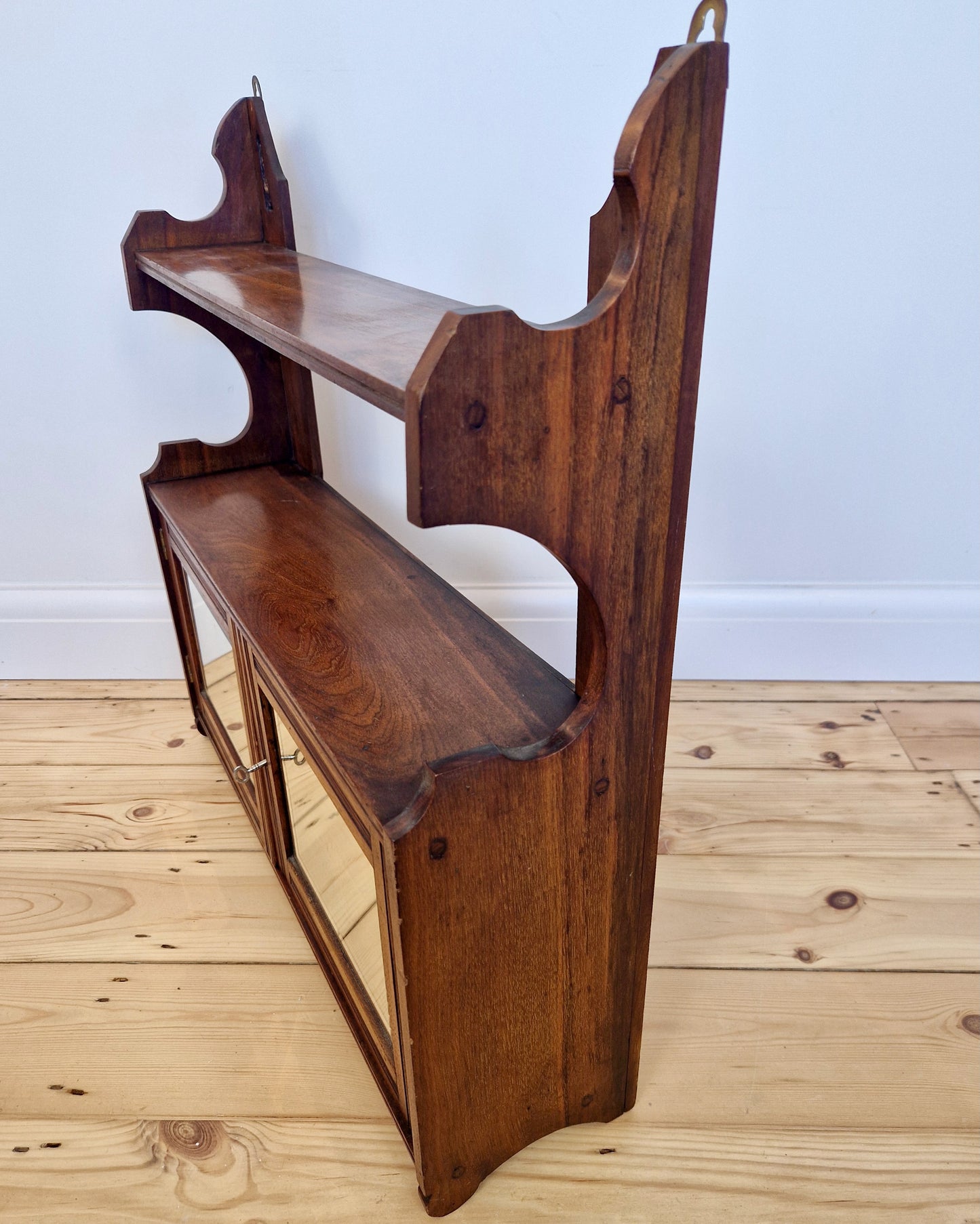 Antique Mahogany Mirrored Wall Cabinet