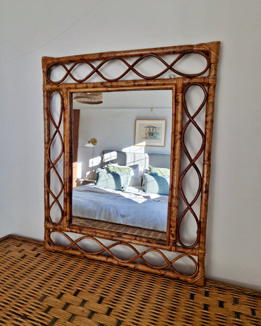 Vintage Bamboo Mirror