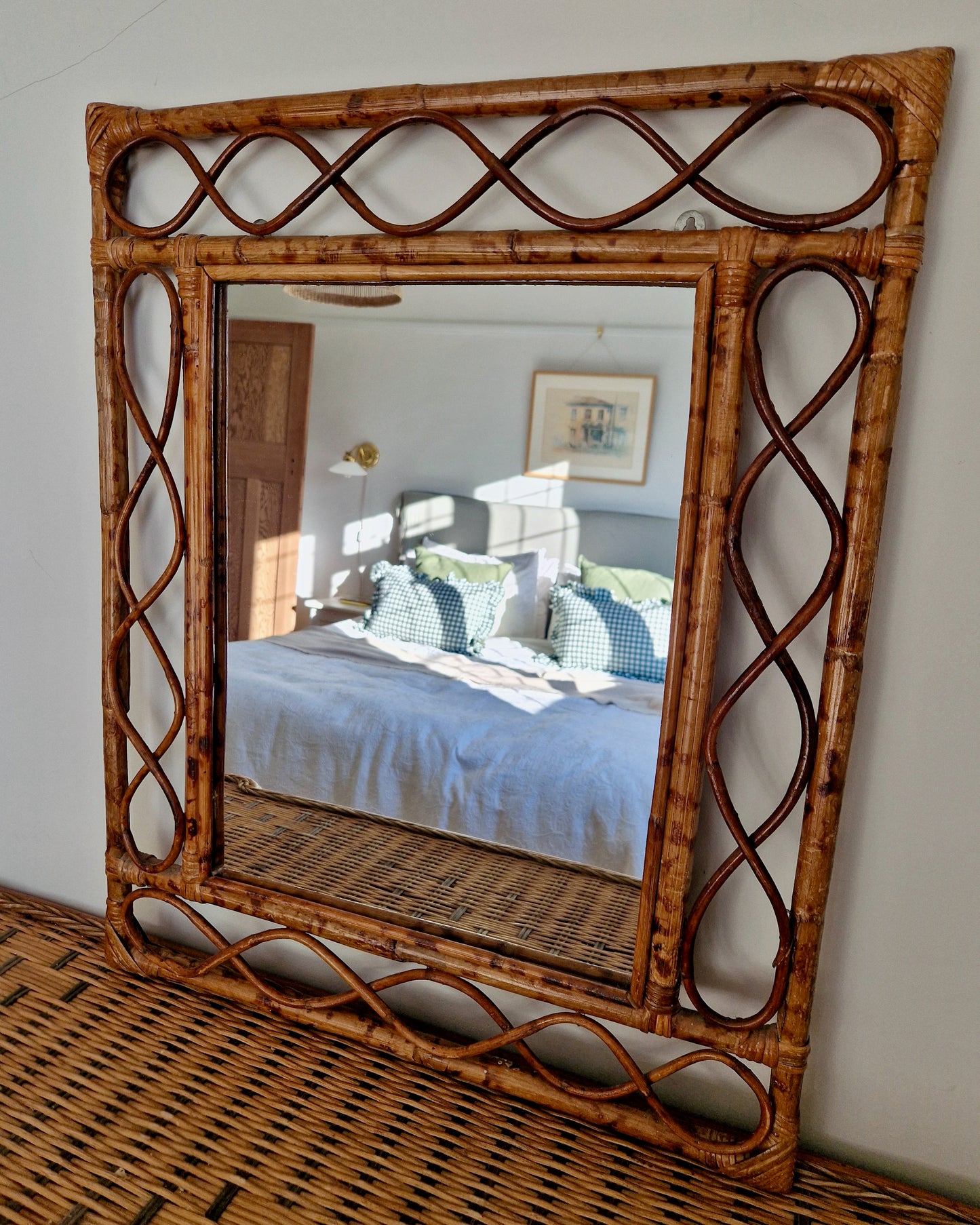 Vintage Bamboo Mirror