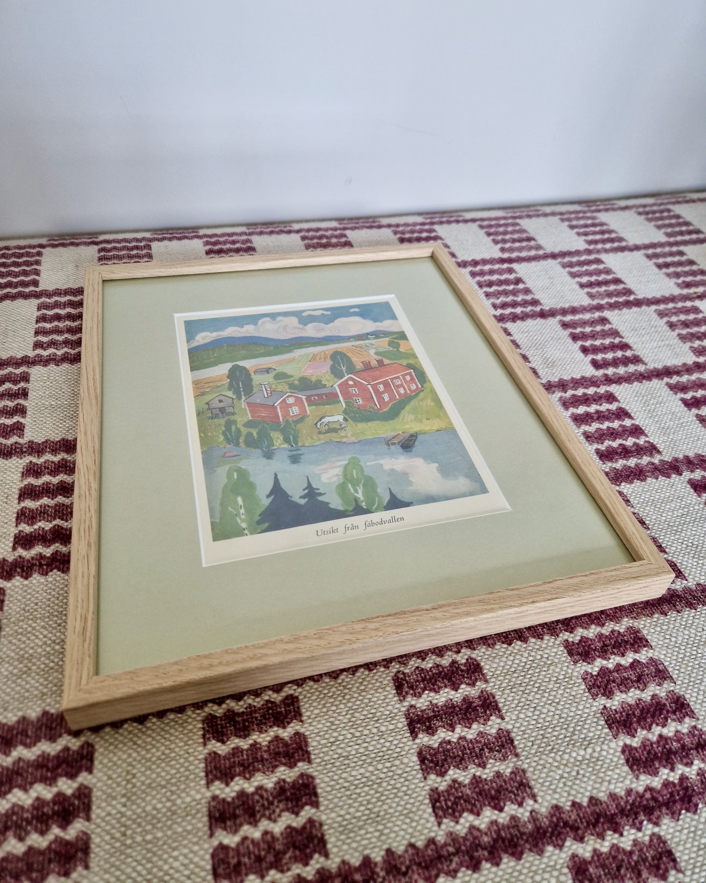 Framed Vintage Swedish Children's Illustration - The View