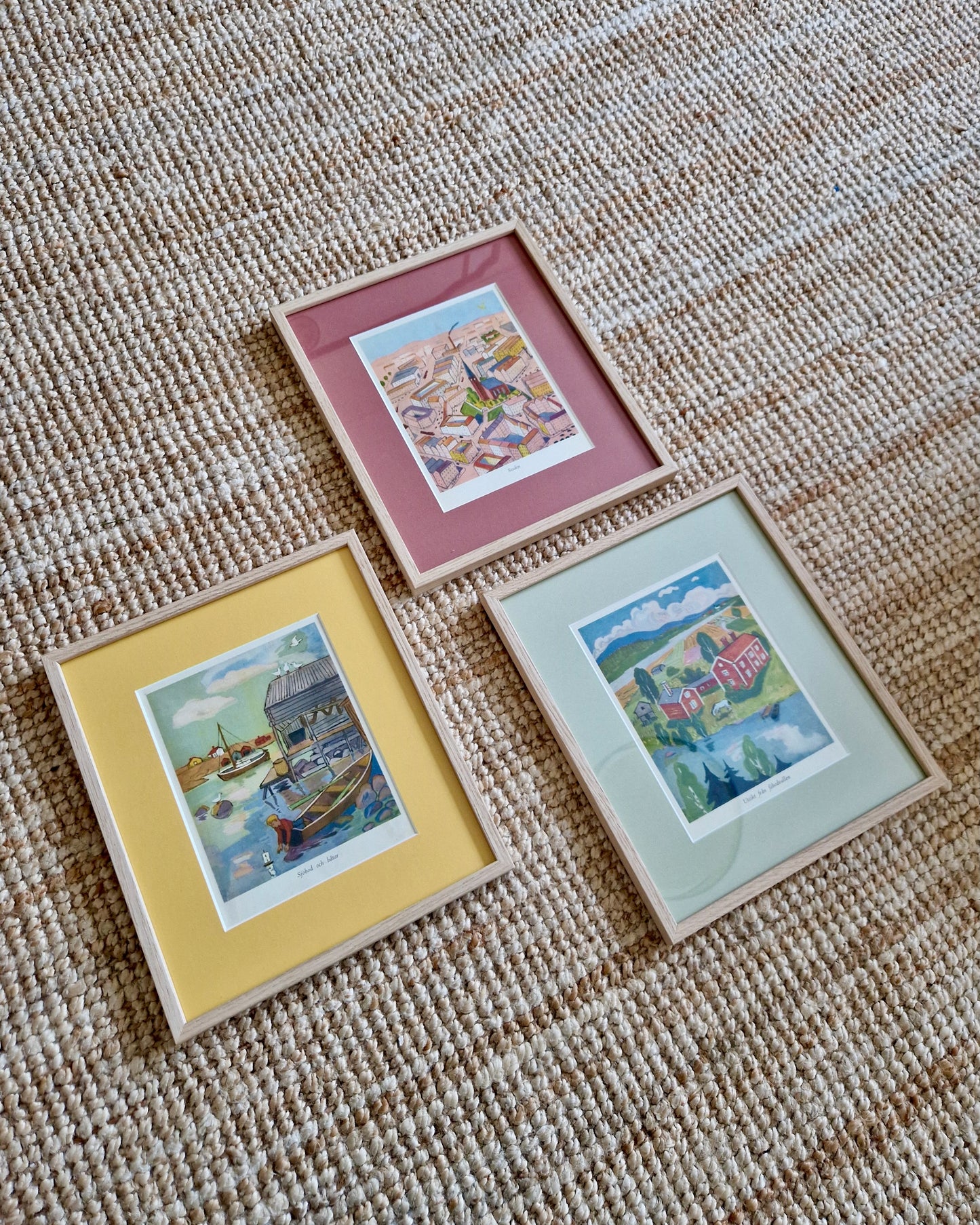 Framed Vintage Swedish Children's Illustration - The View