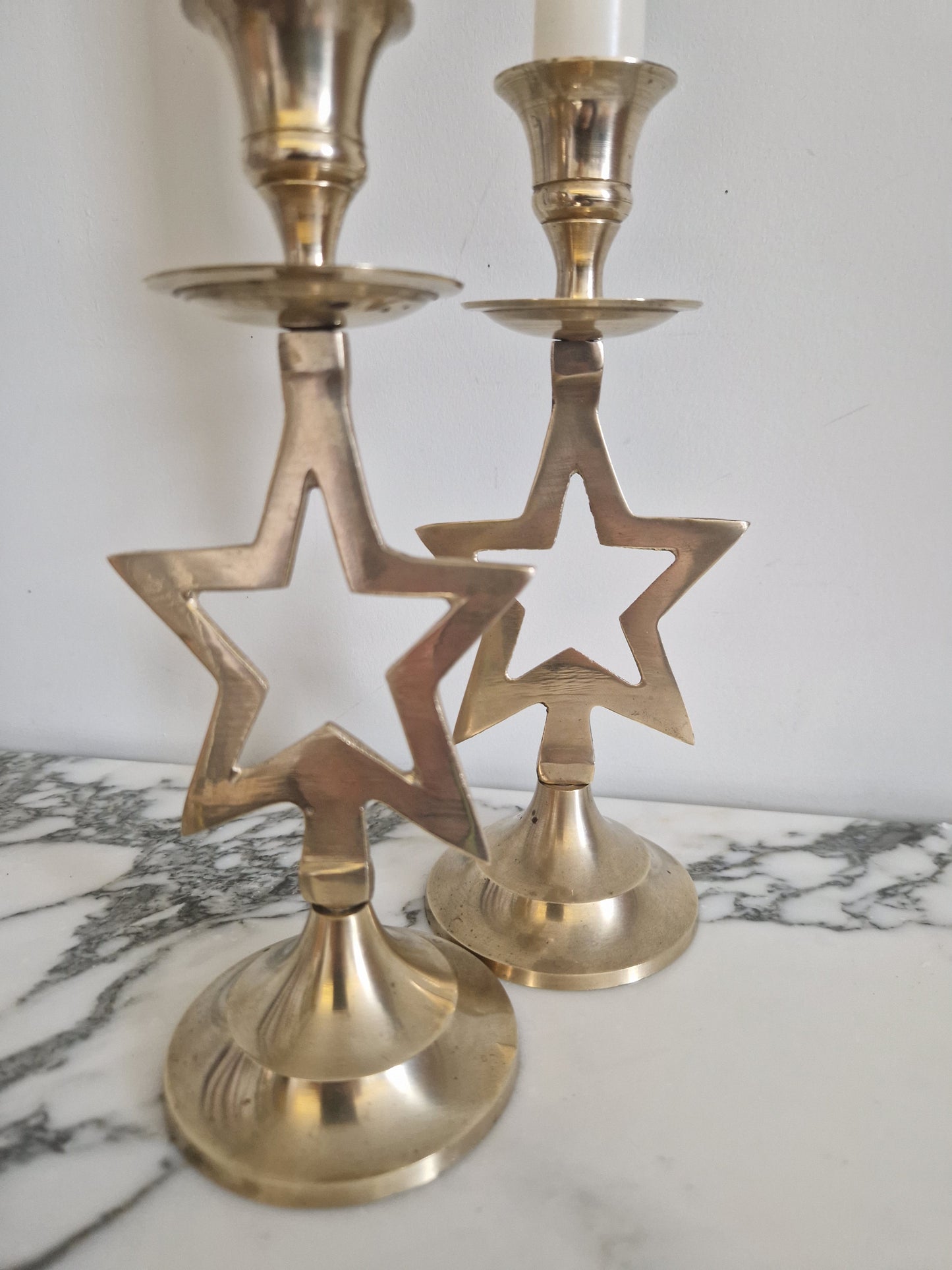 Brass Star Candlesticks