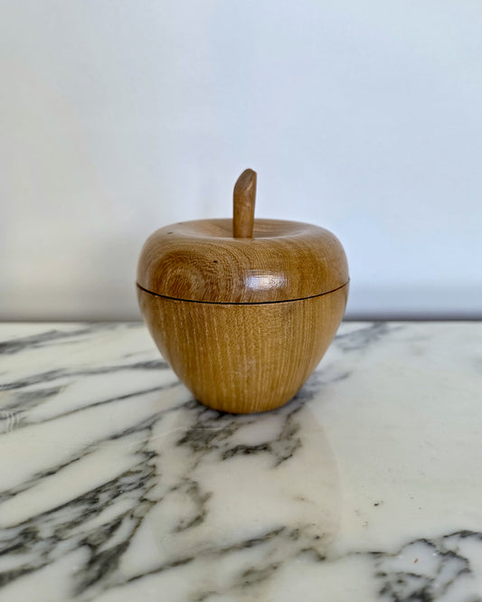 Wooden Apple Trinket Pot (light)