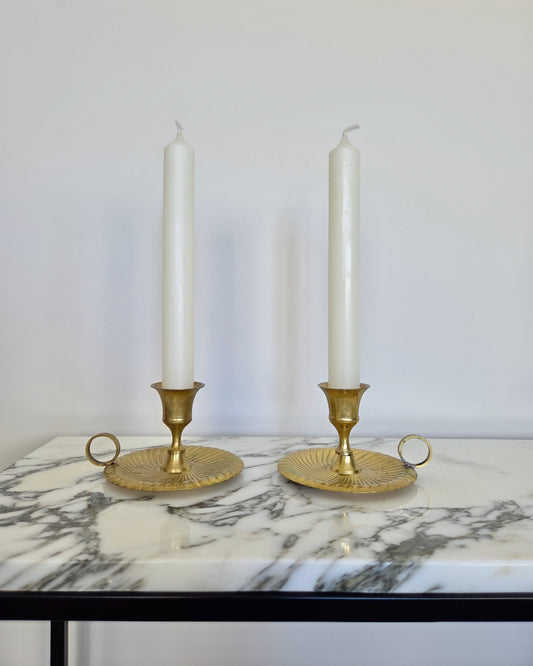 Brass Ripple Candlesticks