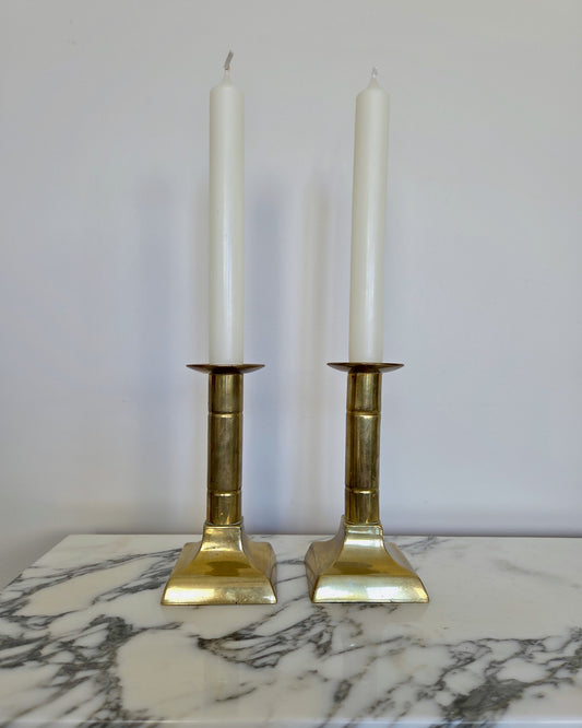 Square Brass Candlesticks