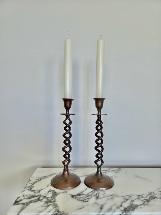Bronze Twist Candlesticks