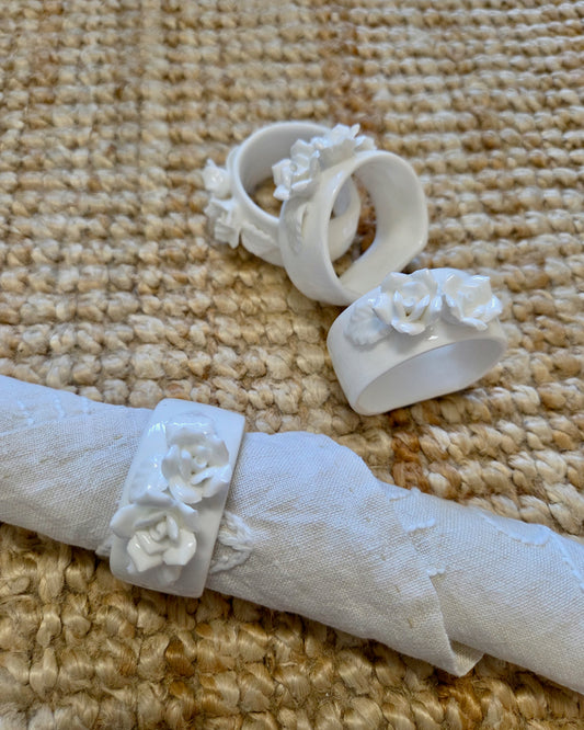 Ceramic Flower Napkin Rings