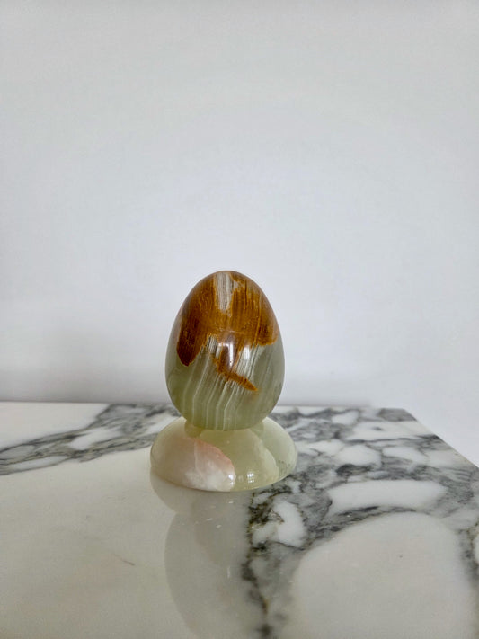 Vintage Onyx Egg and Stand