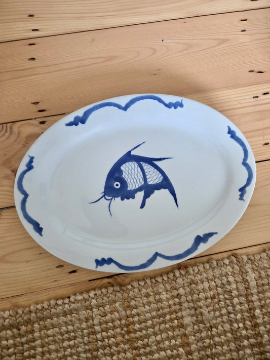 Large Hand Painted Fish Serving Plate