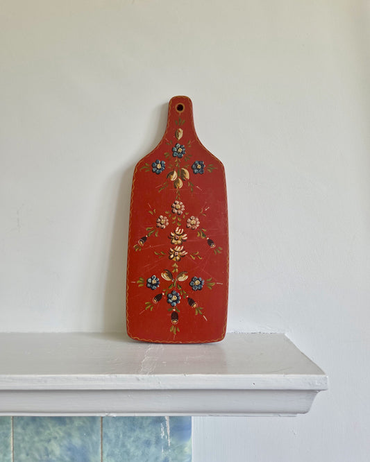 Vintage Red Floral Chopping Board