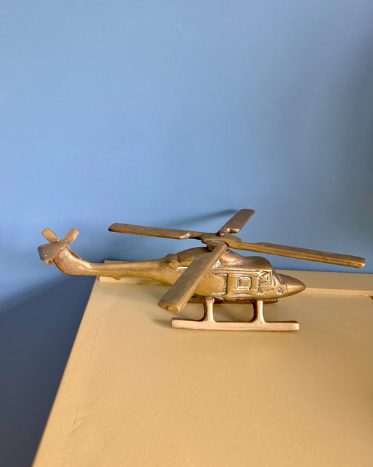 Vintage Brass Helicopter