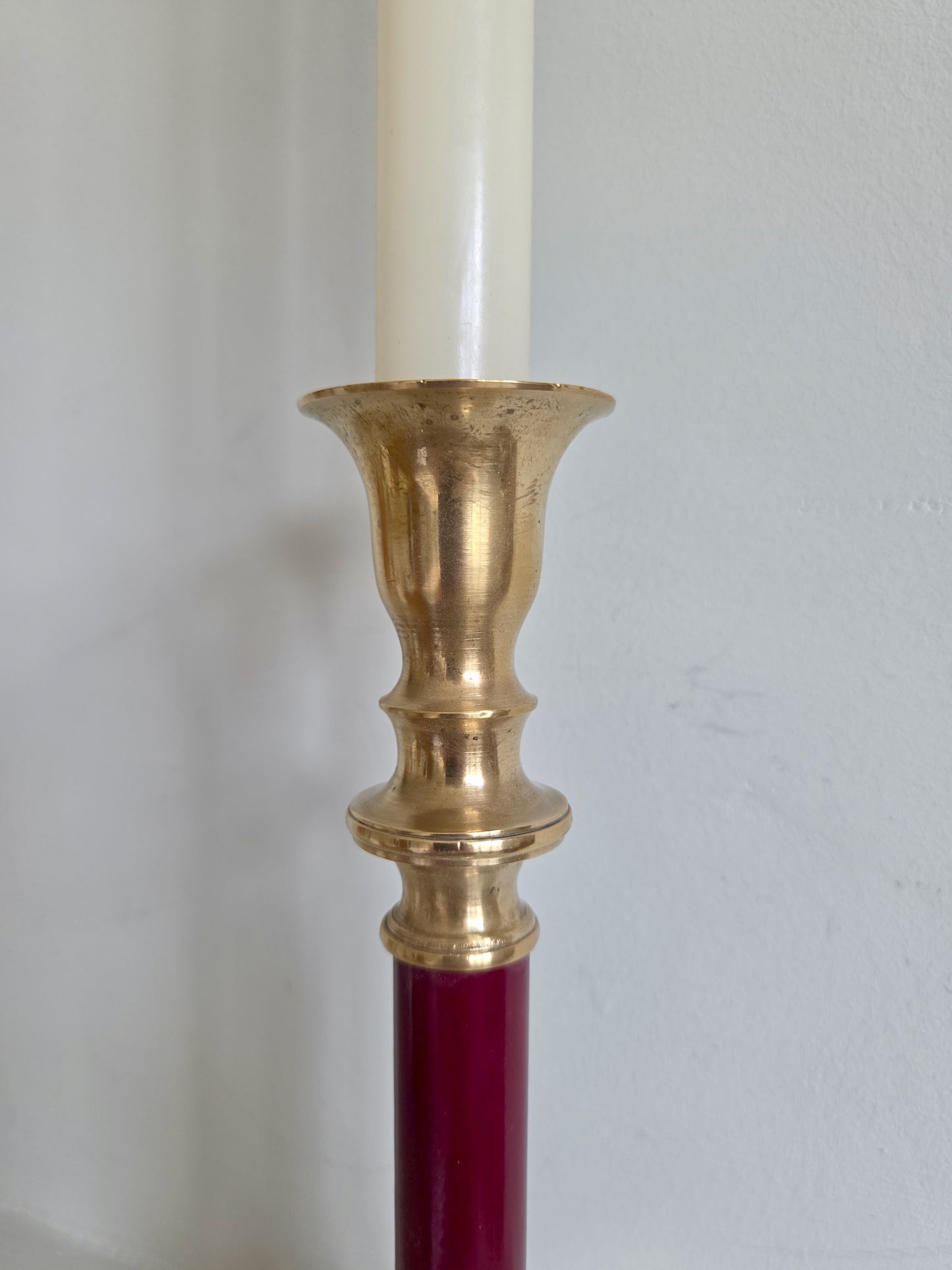 Candlestick with Maroon Base