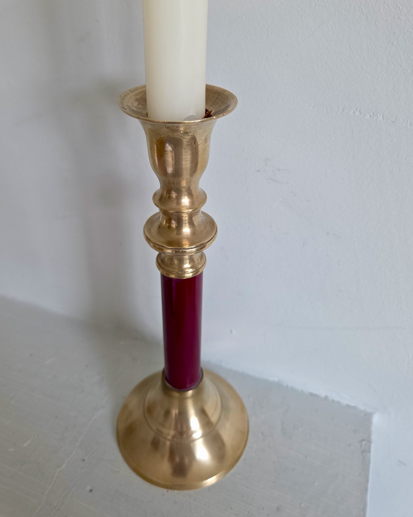 Candlestick with Maroon Base