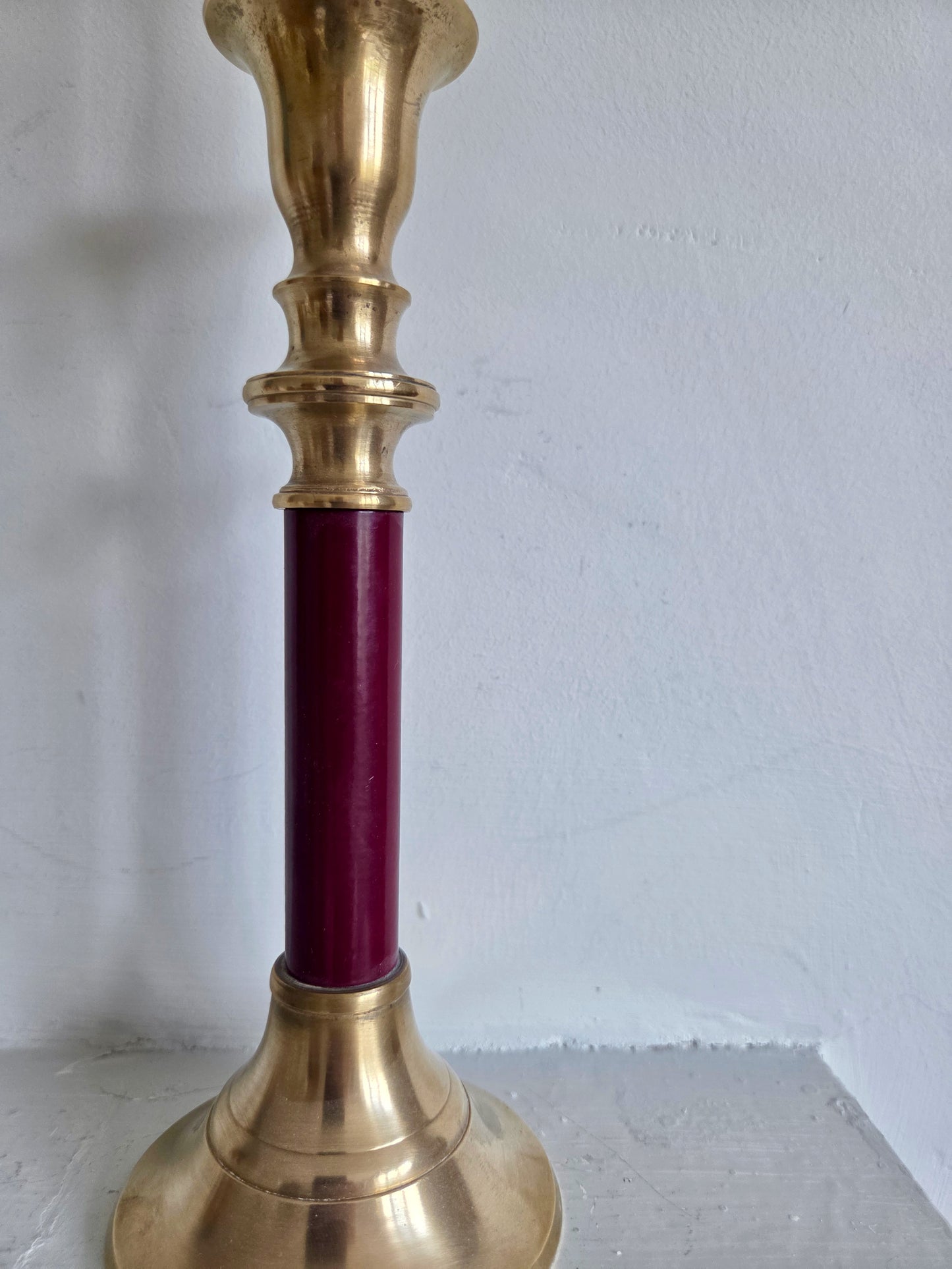 Candlestick with Maroon Base
