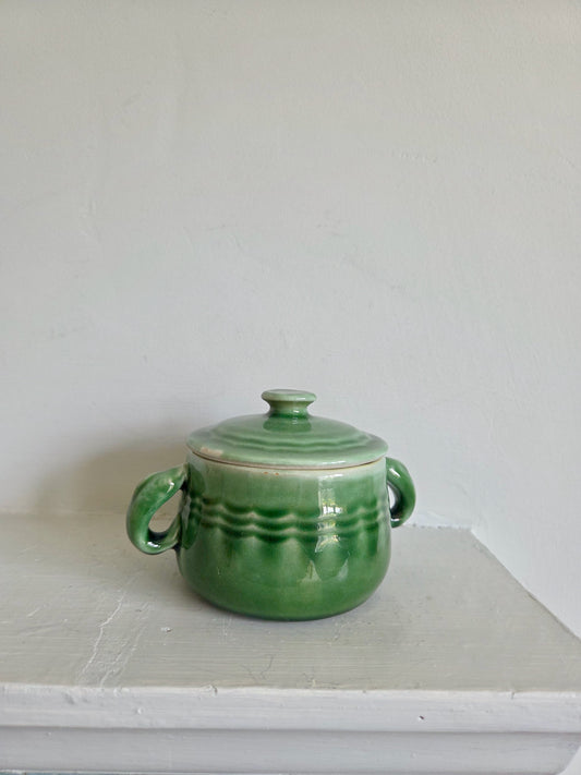 Vintage Green Sugar Bowl