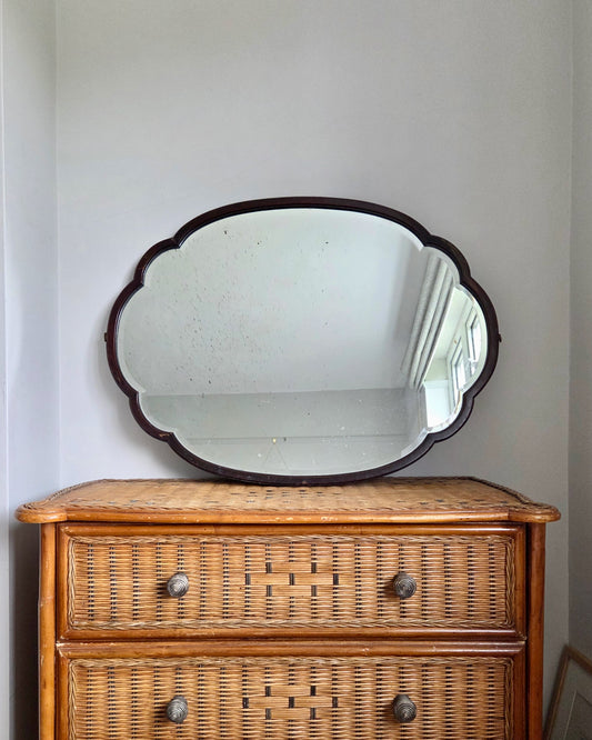 Antique 1930s Scallop Mirror