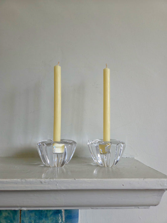 Pair of Orrefors Sweden Candle Holders
