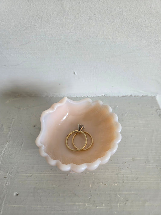 Pink Shell Salt Cellar or Ring Dish