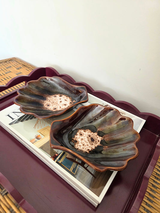 A Pair of Vintage Shell Dishes