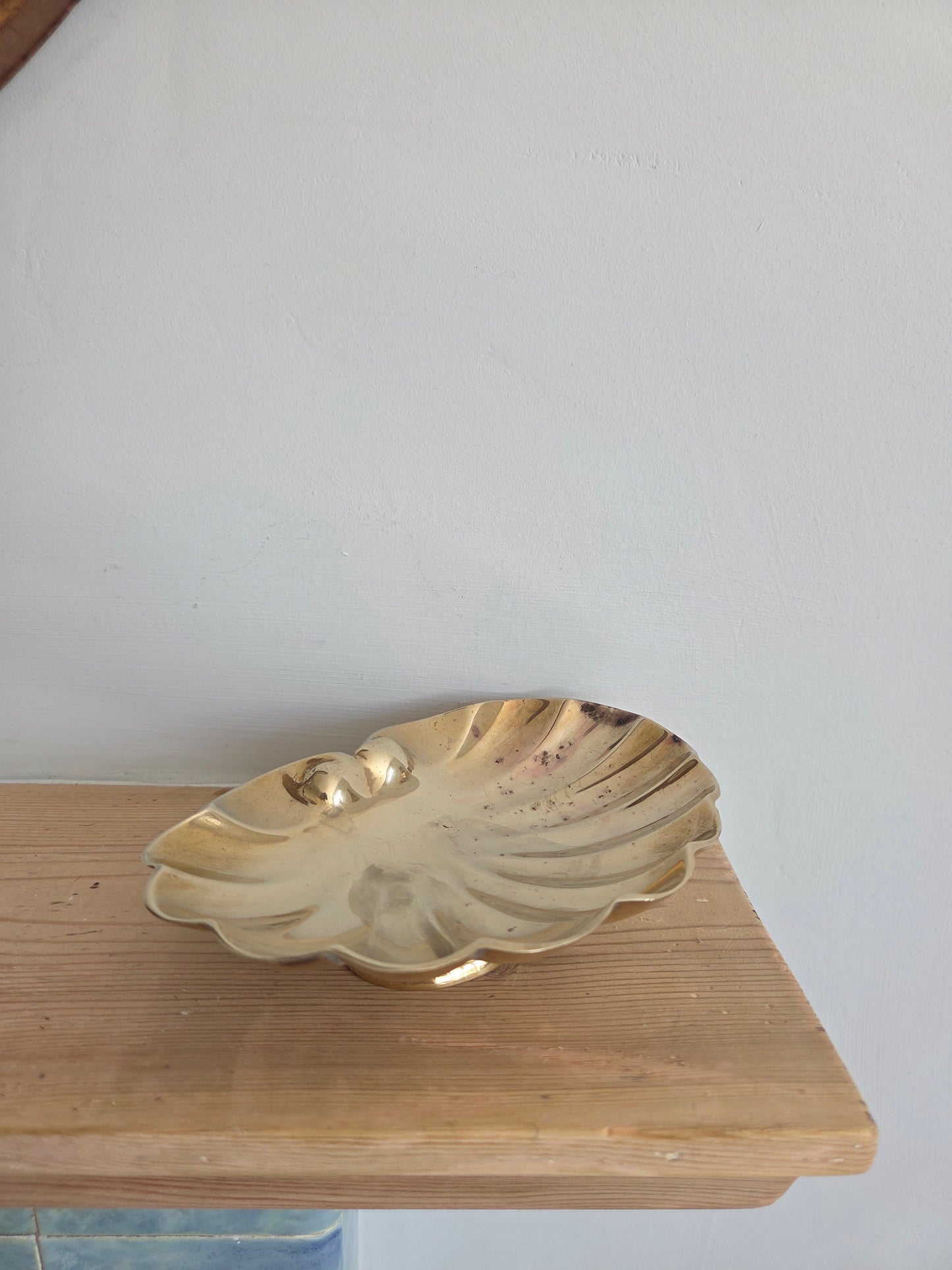Vintage Brass Shell Trinket Dish