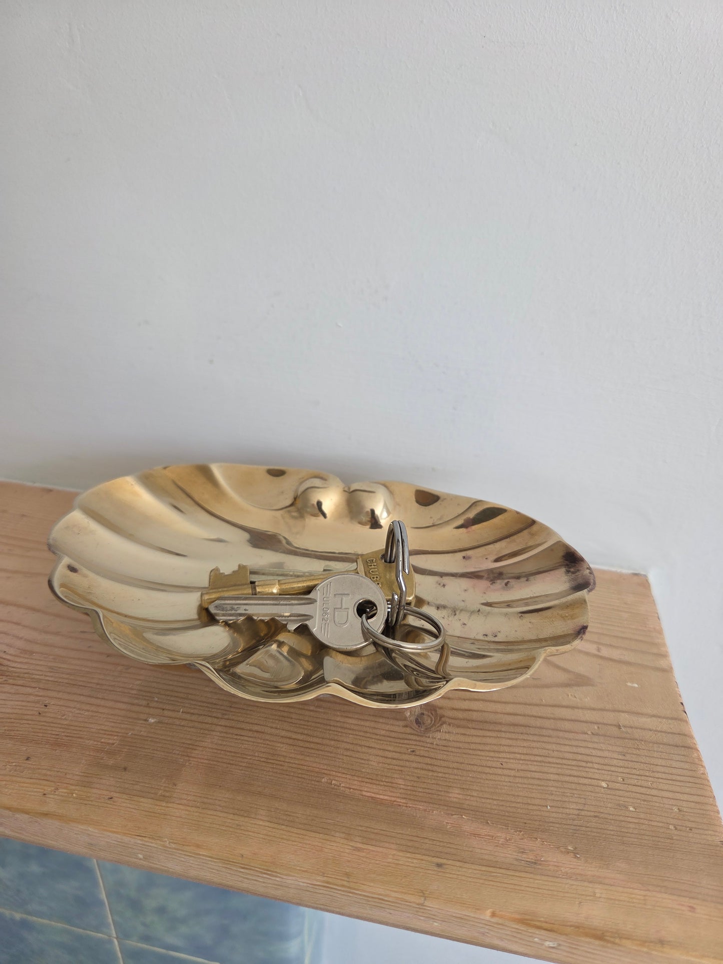 Vintage Brass Shell Trinket Dish
