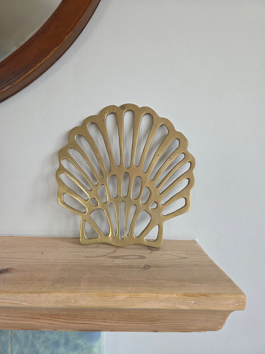 Vintage Brass Shell Trivet