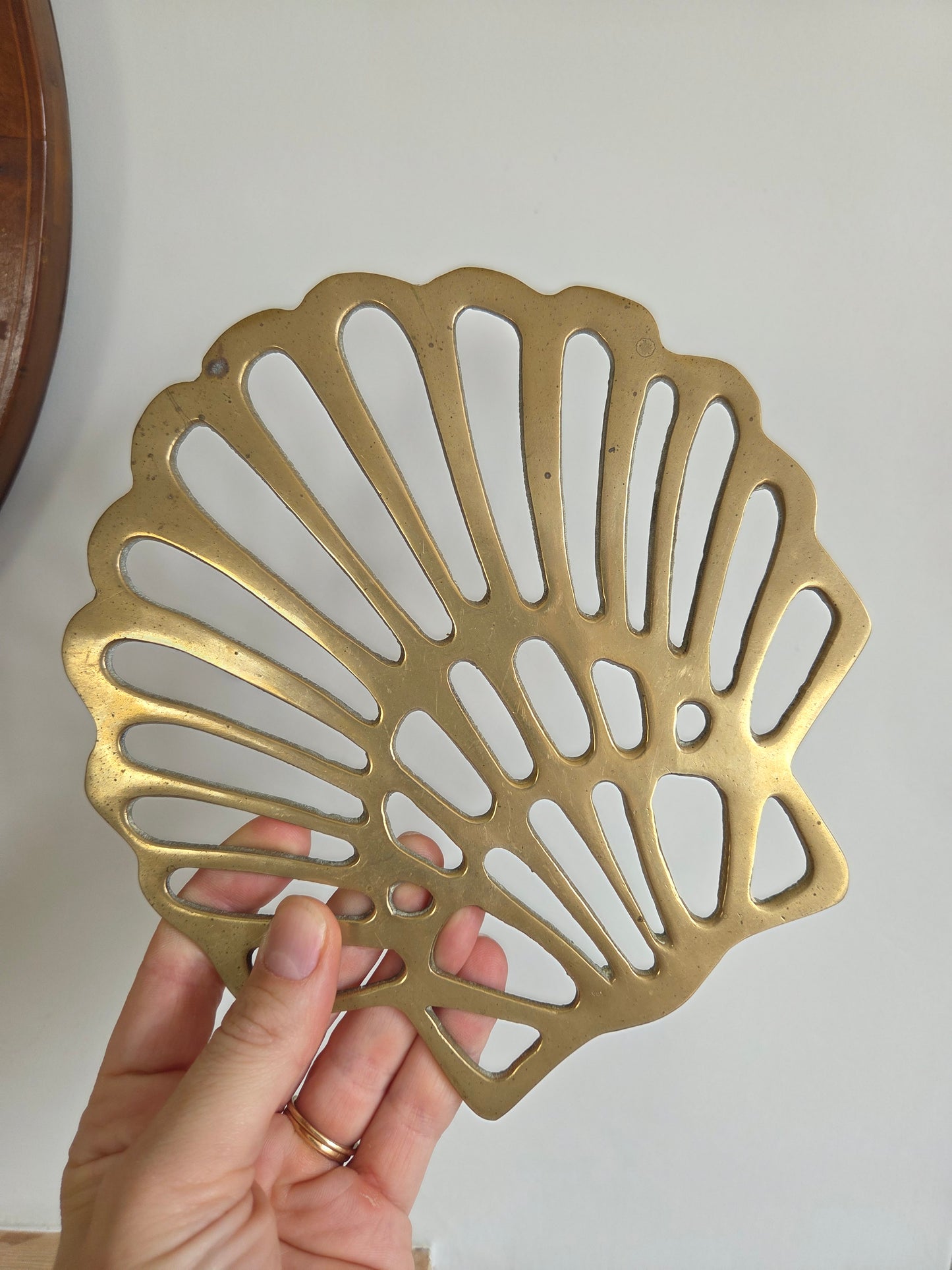 Vintage Brass Shell Trivet