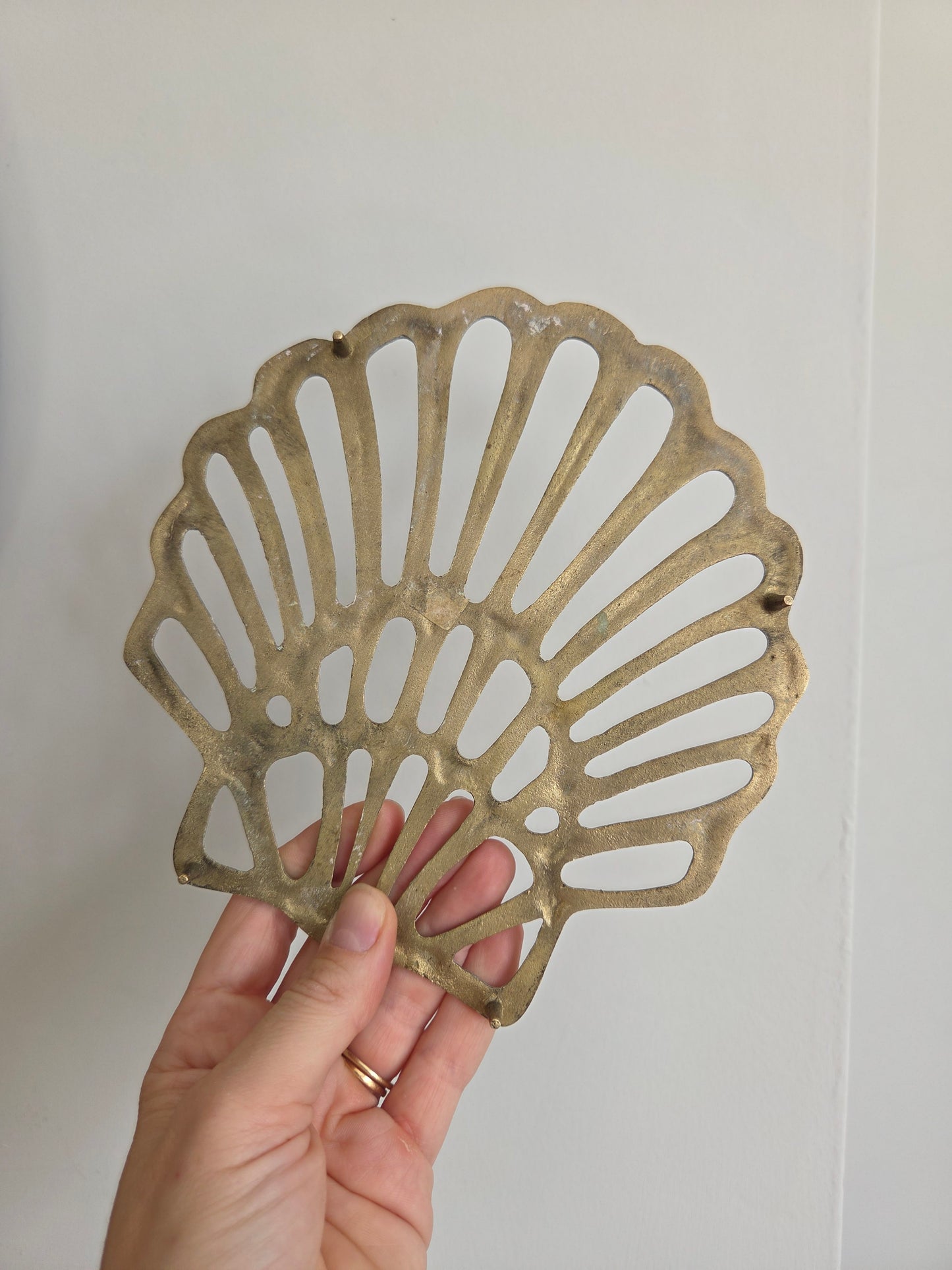 Vintage Brass Shell Trivet