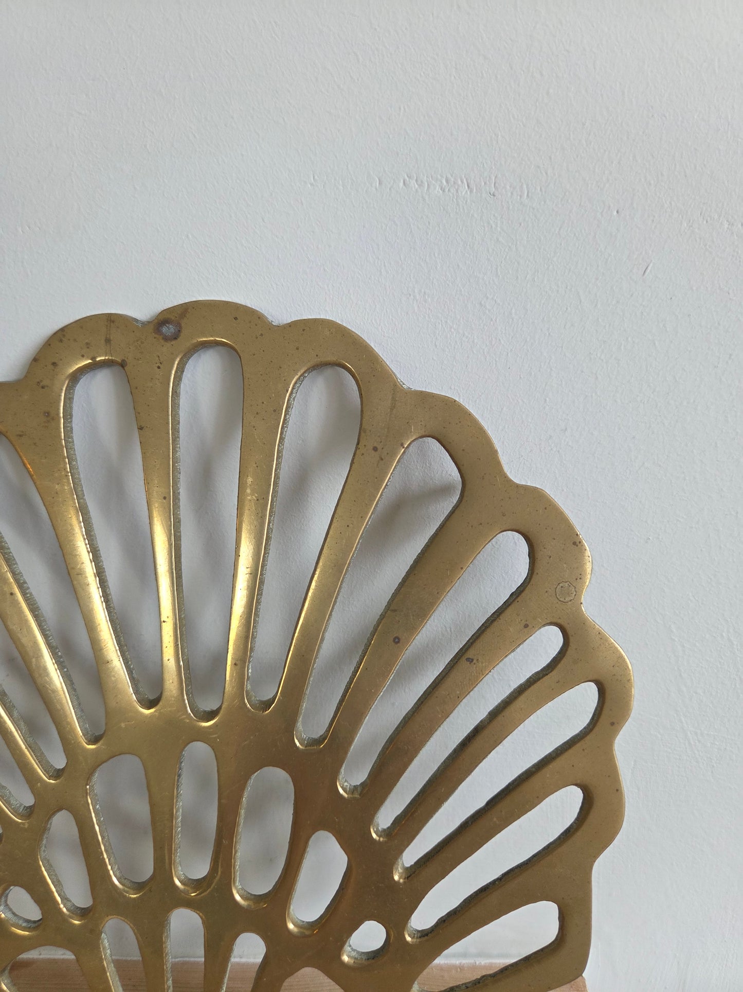 Vintage Brass Shell Trivet
