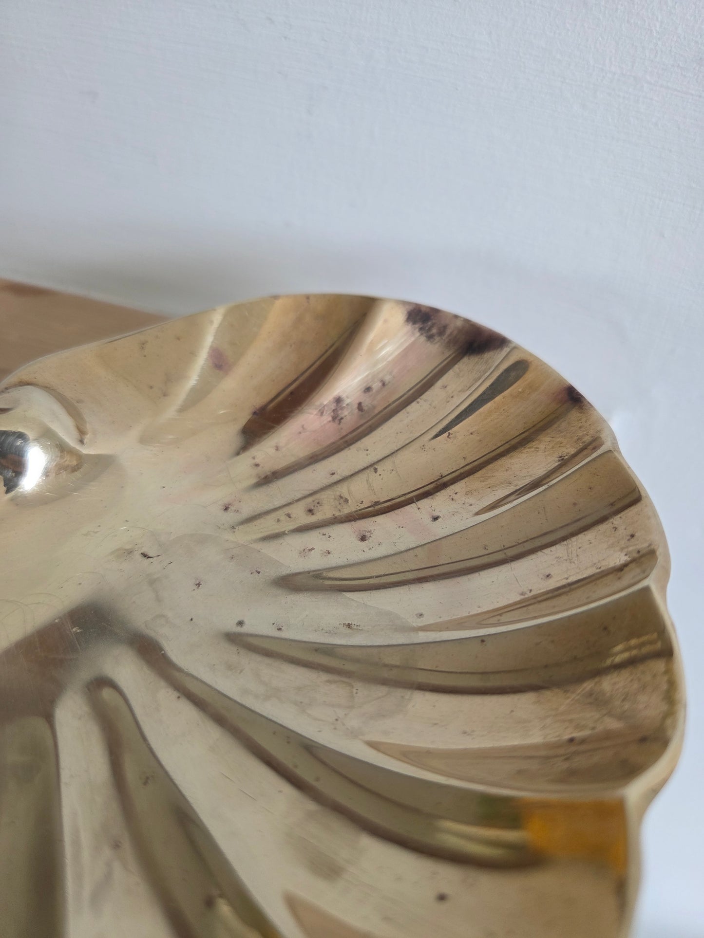 Vintage Brass Shell Trinket Dish