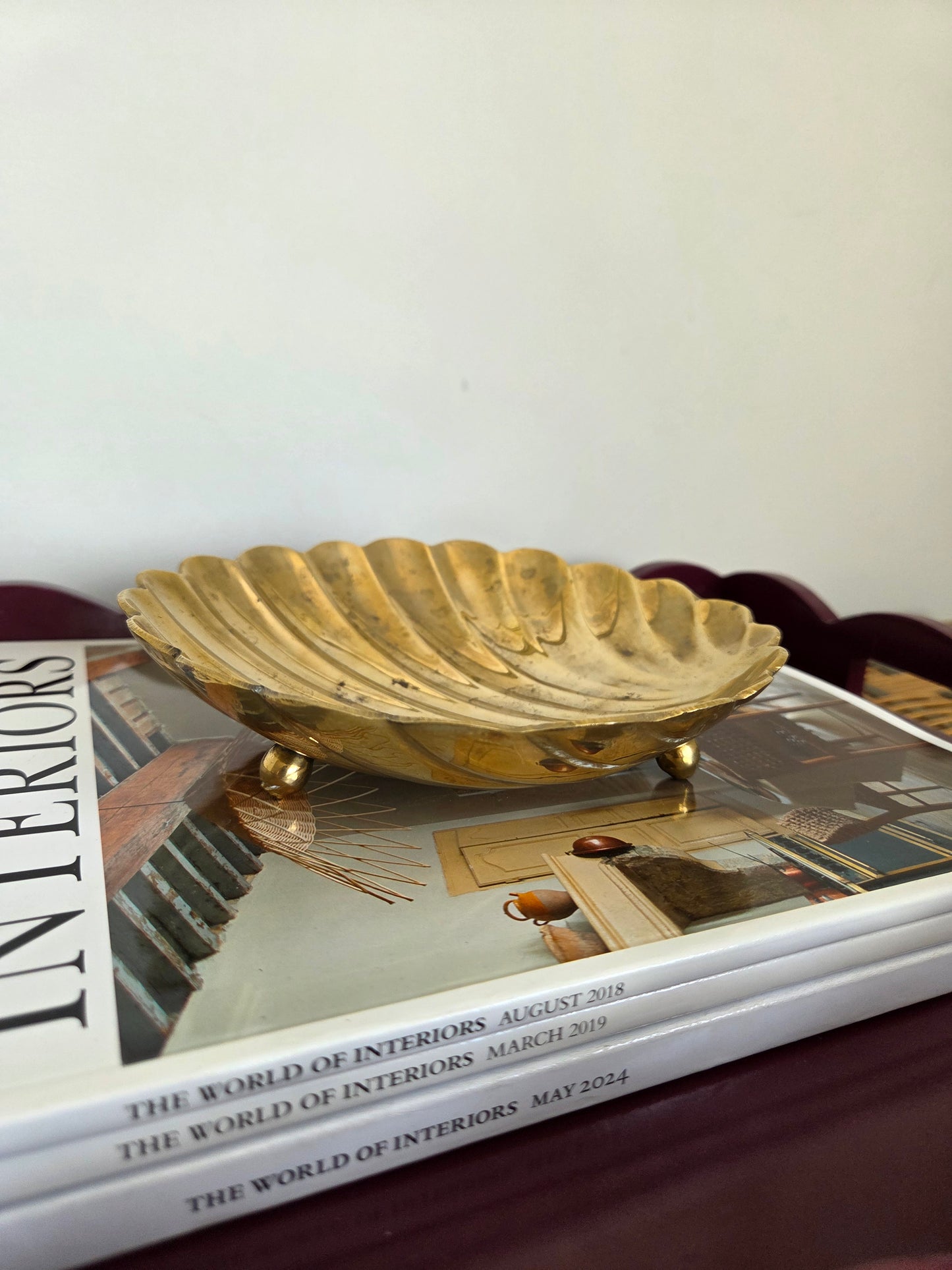 Large Brass Clam Shell Dish