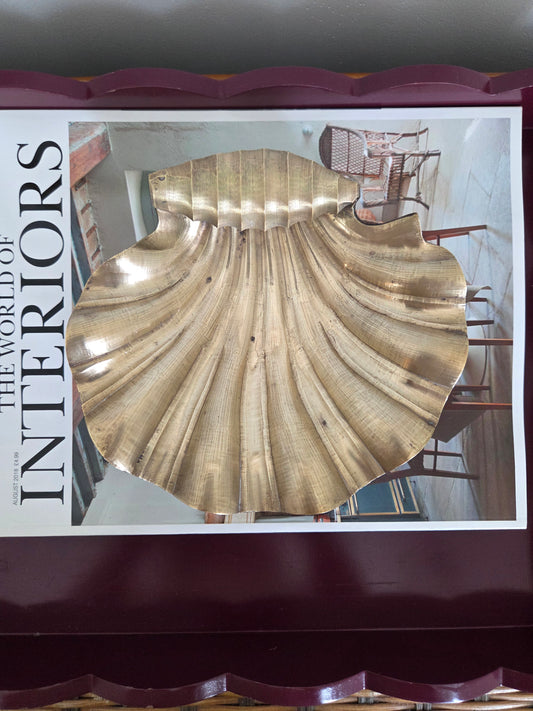 Rolled Edge Brass Clam Shell Dish