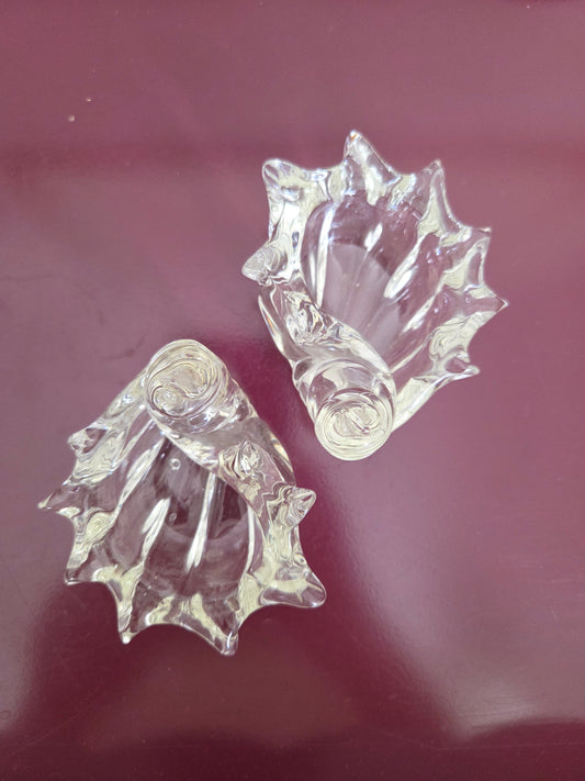 A Pair of Glass Shell Trinket Dishes